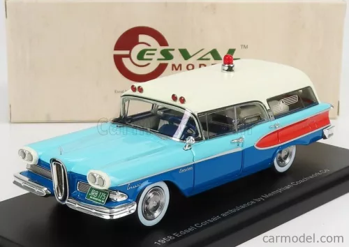 EDSEL  CORSAIR MEMPHIAN COACHWORK CO. AMBULANCE 1958  LIGHT BLUE RED WHITE