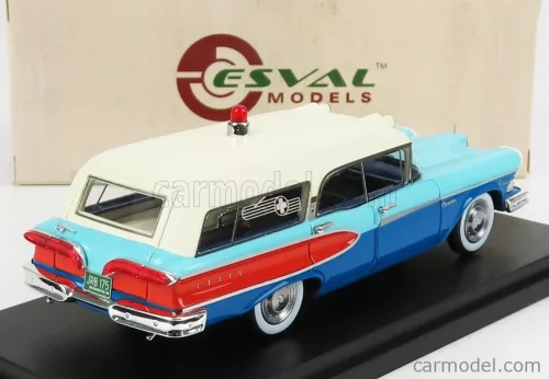 EDSEL  CORSAIR MEMPHIAN COACHWORK CO. AMBULANCE 1958  LIGHT BLUE RED WHITE