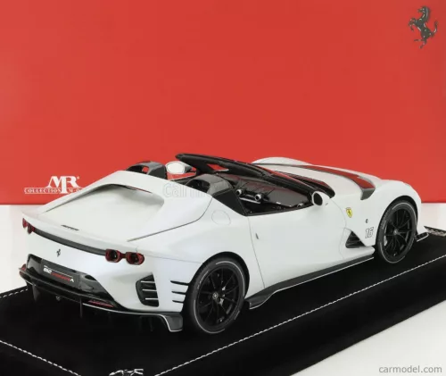 FERRARI  812 COMPETIZIONE A SPIDER N 16 PERSONAL CAR CHARLES LECLERC 2022 - CON VETRINA - WITH SHOWCASE  BIANCO ONDA MARINA - MATT WHITE