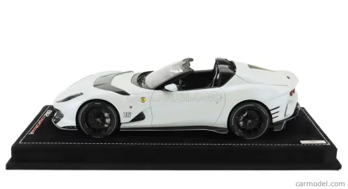 FERRARI  812 COMPETIZIONE A SPIDER N 16 PERSONAL CAR CHARLES LECLERC 2022 - CON VETRINA - WITH SHOWCASE  BIANCO ONDA MARINA - MATT WHITE
