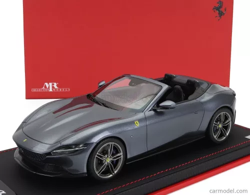 FERRARI  ROMA SPIDER OPEN 2020 - CON VETRINA - WITH SHOWCASE  BLU ROMA - BLUE GREY MET