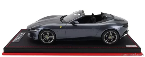 FERRARI  ROMA SPIDER OPEN 2020 - CON VETRINA - WITH SHOWCASE  BLU ROMA - BLUE GREY MET