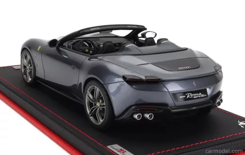 FERRARI  ROMA SPIDER OPEN 2020 - CON VETRINA - WITH SHOWCASE  BLU ROMA - BLUE GREY MET