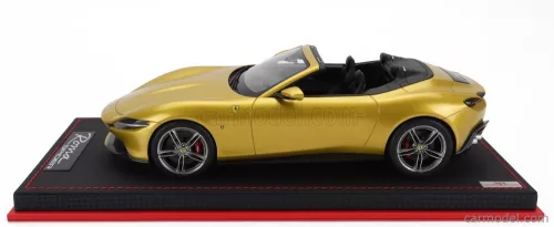 FERRARI  ROMA SPIDER OPEN 2020 - CON VETRINA - WITH SHOWCASE  GIALLO MONTECARLO - YELLOW MET