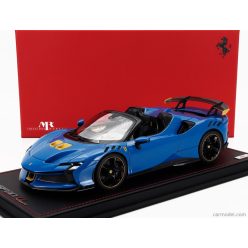   FERRARI  SF90 XX STRADALE SPIDER 2024 - CON VETRINA - WITH SHOWCASE  AZZURRO DINO - LIGHT BLUE BLACK YELLOW