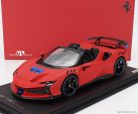 FERRARI  SF90 XX STRADALE SPIDER 2024 - CON VETRINA - WITH SHOWCASE  ROSSO LE-MANS - MATT RED BLUE BLACK