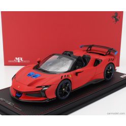   FERRARI  SF90 XX STRADALE SPIDER 2024 - CON VETRINA - WITH SHOWCASE  ROSSO LE-MANS - MATT RED BLUE BLACK