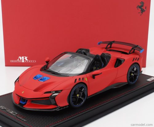 FERRARI  SF90 XX STRADALE SPIDER 2024 - CON VETRINA - WITH SHOWCASE  ROSSO LE-MANS - MATT RED BLUE BLACK