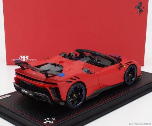 FERRARI  SF90 XX STRADALE SPIDER 2024 - CON VETRINA - WITH SHOWCASE  ROSSO LE-MANS - MATT RED BLUE BLACK
