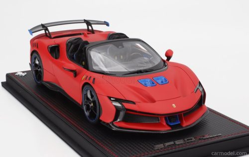 FERRARI  SF90 XX STRADALE SPIDER 2024 - CON VETRINA - WITH SHOWCASE  ROSSO LE-MANS - MATT RED BLUE BLACK