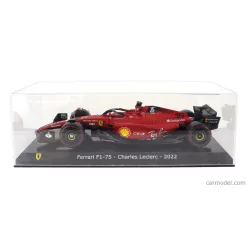  FERRARI  F1-75 SCUDERIA FERRARI N 16 SEASON 2022 CHARLES LECLERC - CON VETRINA - WITH SHOWCASE  RED BLACK
