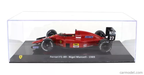 FERRARI  F1  F1-89 N 27 SEASON 1989 NIGEL MANSELL - CON VETRINA - WITH SHOWCASE  RED BLACK