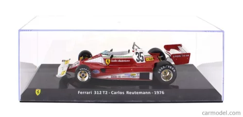 FERRARI  F1  312 T2 N 35 SEASON 1976 CARLOS REUTEMANN - CON VETRINA - WITH SHOWCASE  RED