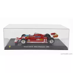   FERRARI  F1  126CK N 27 SEASON 1981 GILLES VILLENEUVE - CON VETRINA - WITH SHOWCASE  RED SILVER