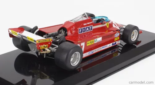 FERRARI  F1  126CK N 27 SEASON 1981 GILLES VILLENEUVE - CON VETRINA - WITH SHOWCASE  RED SILVER
