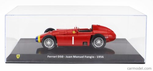 FERRARI   F1  D50 N 1 WORLD CHAMPION SEASON 1956 JUAN MANUEL FANGIO - CON VETRINA - WITH SHOWCASE  RED