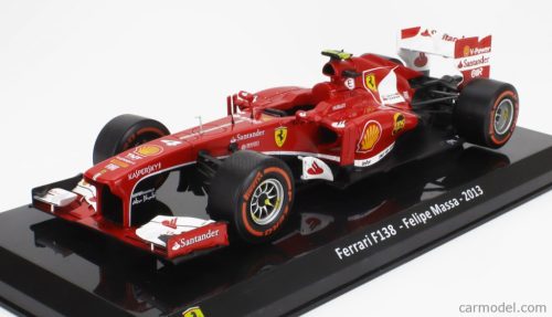 FERRARI  F1  F138 N 4 SEASON 2013 FELIPE MASSA - CON VETRINA - WITH SHOWCASE  F-1 RED MET WHITE