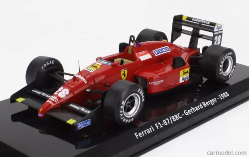 FERRARI  F1  87/88C N 28 SEASON 1988 GERARD BERGER - CON VETRINA - WITH SHOWCASE  RED BLACK