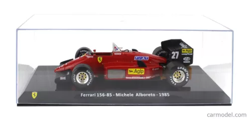 FERRARI  F1  156-85 N 27 SEASON 1985 MICHELE ALBORETO - CON VETRINA - WITH SHOWCASE  RED BLACK