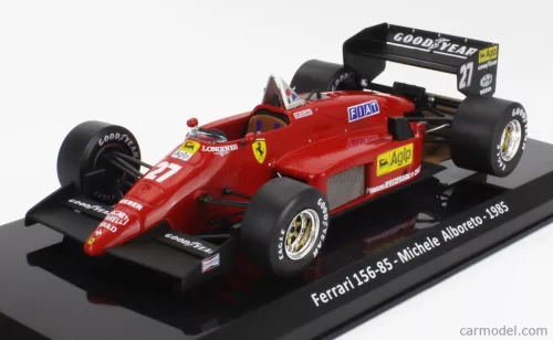 FERRARI  F1  156-85 N 27 SEASON 1985 MICHELE ALBORETO - CON VETRINA - WITH SHOWCASE  RED BLACK