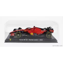   FERRARI  F1  SF-23 TEAM SCUDERIA FERRARI N 16 SEASON 2023 CHARLES LECLERC - CON VETRINA - WITH SHOWCASE  RED BLACK YELLOW
