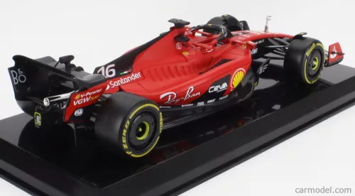 FERRARI  F1  SF-23 TEAM SCUDERIA FERRARI N 16 SEASON 2023 CHARLES LECLERC - CON VETRINA - WITH SHOWCASE  RED BLACK YELLOW