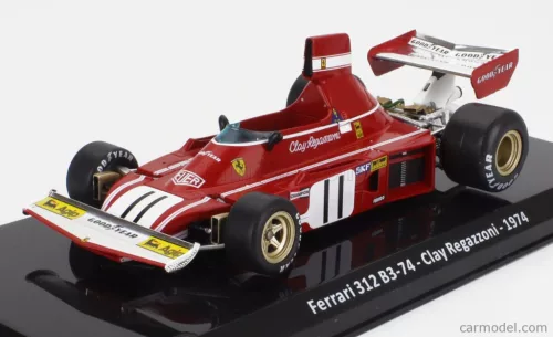 FERRARI  F1  312 B3-74 N 11 SEASON 1974 CLAY REGAZZONI - CON VETRINA - WITH SHOWCASE  RED WHITE