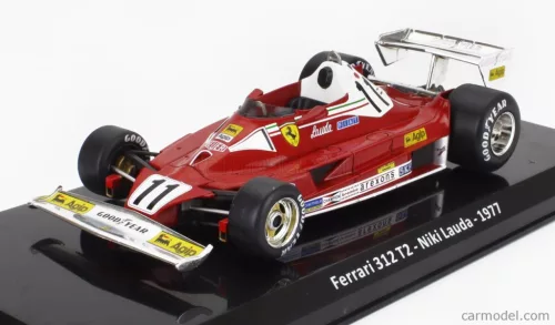 FERRARI  F1  312 T2 N 11 WORLD CHAMPION SEASON 1977 NIKI LAUDA - CON VETRINA - WITH SHOWCASE  RED