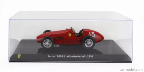 FERRARI  F1  500 F2 N 15 WORLD CHAMPION SEASON 1952 ALBERTO ASCARI - CON VETRINA - WITH SHOWCASE  RED