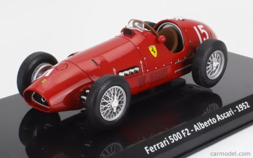 FERRARI  F1  500 F2 N 15 WORLD CHAMPION SEASON 1952 ALBERTO ASCARI - CON VETRINA - WITH SHOWCASE  RED