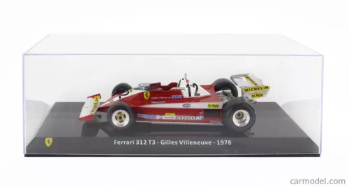 FERRARI  F1  312 T3 N 12 SEASON 1978 GILLES VILLENEUVE - CON VETRINA - WITH SHOWCASE  RED WHITE