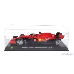   FERRARI  F1  SF1000 TEAM SCUDERIA FERRARI MISSION WINNOW N 16 SEASON 2020 CHARLES LECLERC - CON VETRINA - WITH SHOWCASE  MATT RED