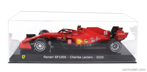 FERRARI  F1  SF1000 TEAM SCUDERIA FERRARI MISSION WINNOW N 16 SEASON 2020 CHARLES LECLERC - CON VETRINA - WITH SHOWCASE  MATT RED