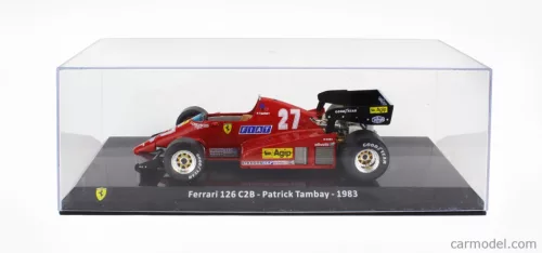 FERRARI  F1 126 C2B N 27 SEASON 1983 PATRICK TAMBAY - CON VETRINA - WITH SHOWCASE  RED