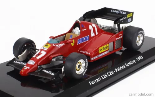 FERRARI  F1 126 C2B N 27 SEASON 1983 PATRICK TAMBAY - CON VETRINA - WITH SHOWCASE  RED