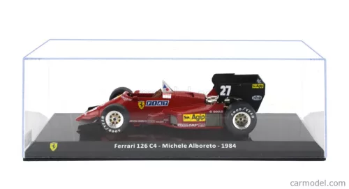 FERRARI  F1  126 C4 N 27 SEASON 1984 MICHELE ALBORETO - CON VETRINA - WITH SHOWCASE  RED BLACK