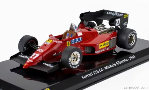 FERRARI  F1  126 C4 N 27 SEASON 1984 MICHELE ALBORETO - CON VETRINA - WITH SHOWCASE  RED BLACK