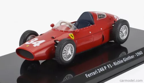 FERRARI  F1  246P N 34 SEASON 1960 RICHIE GINTHER - CON VETRINA - WITH SHOWCASE  RED