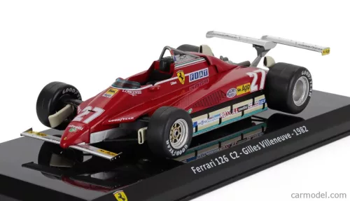 FERRARI  F1  126C2 N 27 SEASON 1982 GILLES VILLENEUVE - CON VETRINA - WITH SHOWCASE  RED