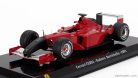 FERRARI  F1  F2001 N 2 2nd ITALY MONZA GP 2001 RUBENS BARRICHELLO - CON VETRINA - WITH SHOWCASE  RED WHITE BLACK
