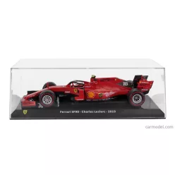   FERRARI  F1  SF90 TEAM SCUDERIA FERRARI MISSION WINNOW N 16 SEASON 2019 CHARLES LECLERC - CON VETRINA - WITH SHOWCASE  MATT RED