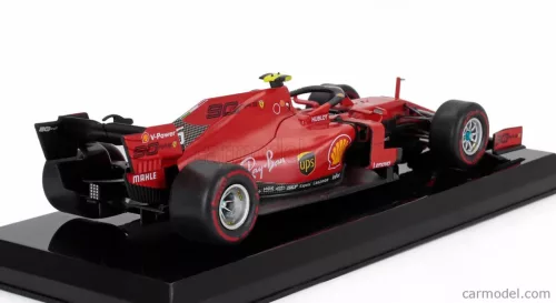FERRARI  F1  SF90 TEAM SCUDERIA FERRARI MISSION WINNOW N 16 SEASON 2019 CHARLES LECLERC - CON VETRINA - WITH SHOWCASE  MATT RED