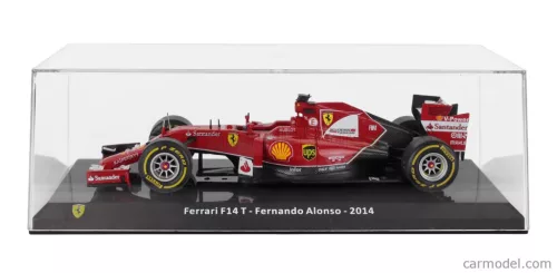 FERRARI  F1  F14-T N 14 SEASON 2014 FERNANDO ALONSO - CON VETRINA - WITH SHOWCASE  RED BLACK WHITE