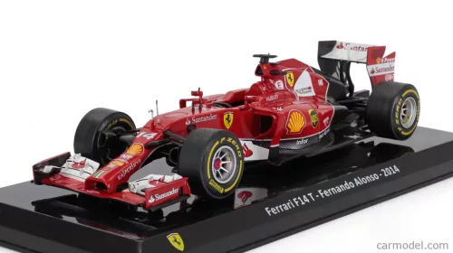 FERRARI  F1  F14-T N 14 SEASON 2014 FERNANDO ALONSO - CON VETRINA - WITH SHOWCASE  RED BLACK WHITE