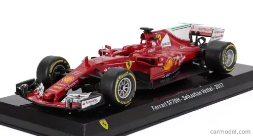 FERRARI  F1  SF70H N 5 SEASON 2017 SEBASTIAN VETTEL - CON VETRINA - WITH SHOWCASE  RED WHITE