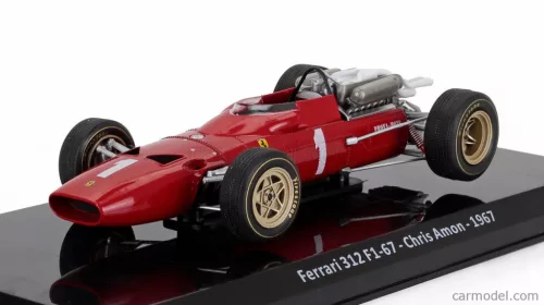 FERRARI  F1  312 F1-67 N 1 SEASON 1967 CHRIS AMON - CON VETRINA - WITH SHOWCASE  RED