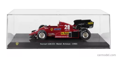 FERRARI  F1  126C3 N 28 SEASON 1983 RENE ARNOUX - CON VETRINA - WITH SHOWCASE  RED