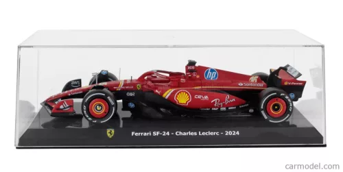 FERRARI  F1  SF-24 N 16 SEASON 2024 CHARLES LECLERC - CON VETRINA - WITH SHOWCASE  RED BLACK