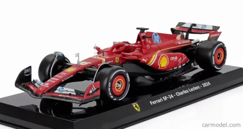 FERRARI  F1  SF-24 N 16 SEASON 2024 CHARLES LECLERC - CON VETRINA - WITH SHOWCASE  RED BLACK