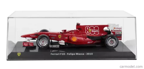 FERRARI  F1  F10 N 7 (800th GP) TURKISH GP 2010 FELIPE MASSA - CON VETRINA - WITH SHOWCASE  F-1 RED MET WHITE